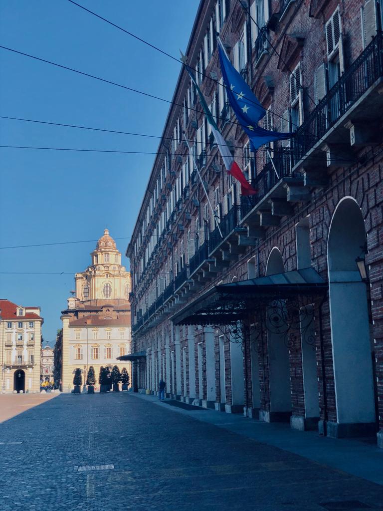 Picture of Piazza Castello Turin and the famous Teatro Regio during daytime