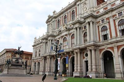 The beautiful palace in Piazza Carlo Alberto in Turin