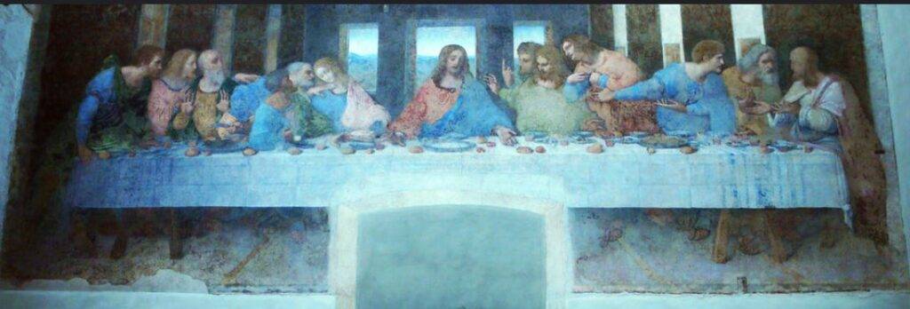The famous Last Supper fresco, created by Leonardo da Vinci inside Santa Maria Delle Grazie Church in Milan