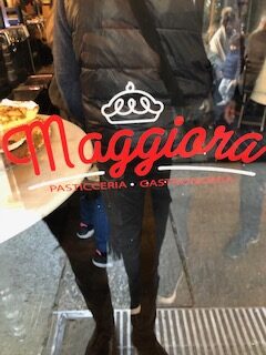 Picture of the entrance and logo of Maggiora Bar in Turin