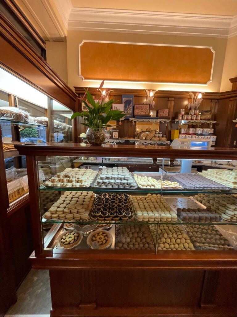close up of chocolaterie in Turin