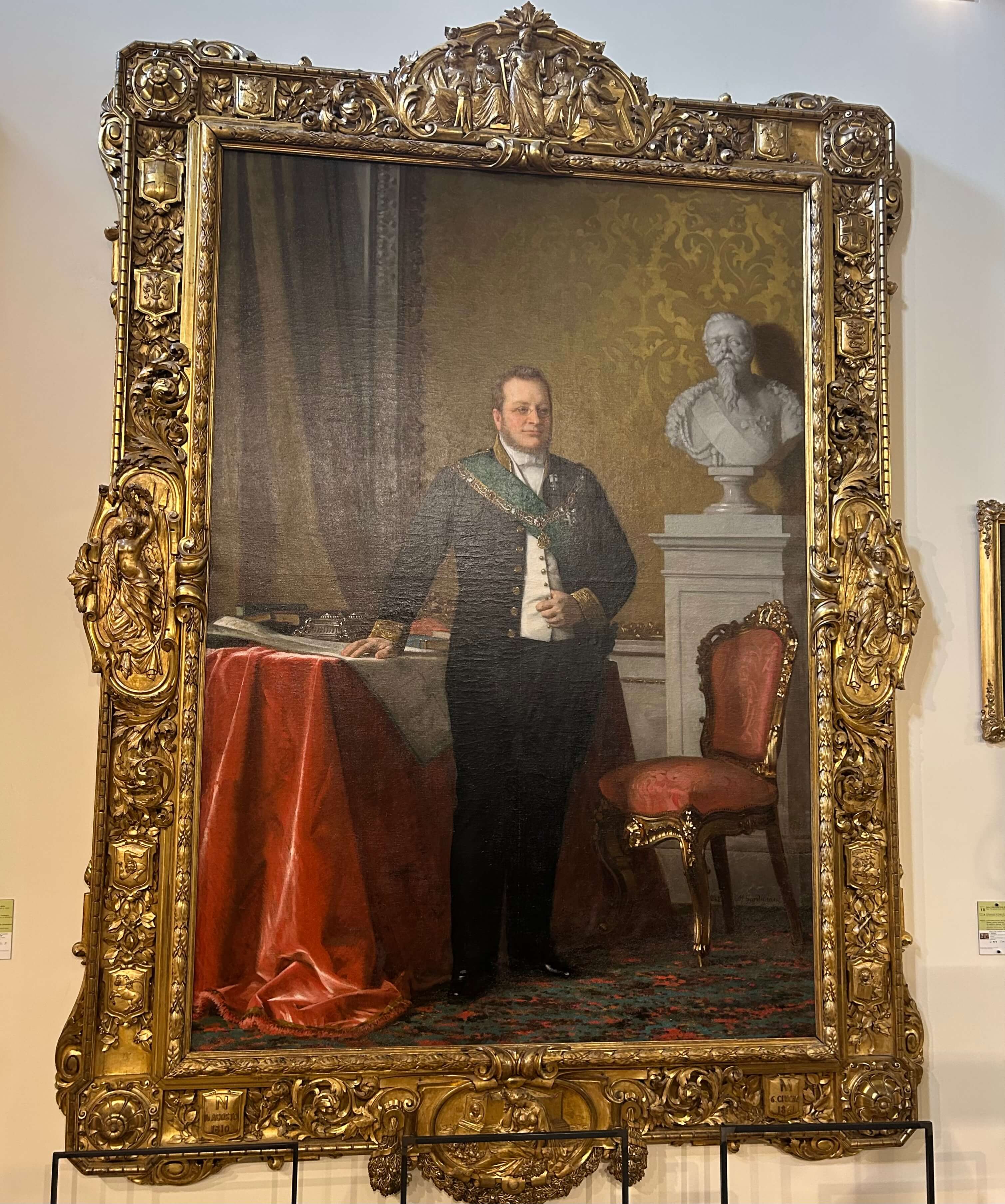Picture of poartrait painting Camillo Benso Conte di Cavour inside museo del risorgimento in turin