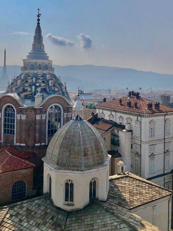 stunning view of Turin from the top of the Duomo of Turin during day time, overlooking the Mole Antonelliana